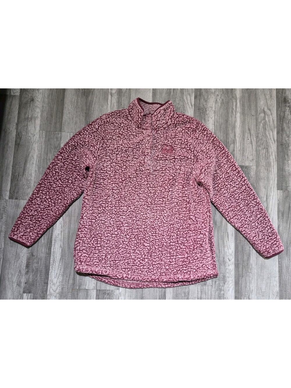 Realtree Sherpa Fleece Button Up Women’s XXL Pink Camo Trim Cozy Outdoor